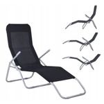 Casa si Gradina - Mobilier - Scaune si fotolii - Scaune - Sezlong pliabil SLOTH, Jumi, pentru gradina, terasa sau plaja, negru/gri - Infinity.ro
