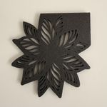 Casa si Gradina - Bucatarie si vesela - Accesorii bar - Suporturi bauturi - Set 4 suporturi / coastere pahare, Floare, 10 X 9.5 cm, Negru, imprimate 3D - Infinity.ro