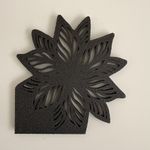 Casa si Gradina - Bucatarie si vesela - Accesorii bar - Suporturi bauturi - Set 4 suporturi / coastere pahare, Floare, 10 X 9.5 cm, Negru, imprimate 3D - Infinity.ro