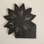 Casa si Gradina - Bucatarie si vesela - Accesorii bar - Suporturi bauturi - Set 4 suporturi / coastere pahare, Floare, 10 X 9.5 cm, Negru, imprimate 3D - Infinity.ro