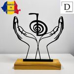 Casa si Gradina - Decoratiuni - Obiecte decorative - Accesorii decorative - Decoratiune Casa Spiritualitate, Cho Ku Rei – DECORADI®, Eco-friendly, Baza din Lemn Natural, Design Modern, Negru 16.5cm - Infinity.ro
