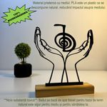 Casa si Gradina - Decoratiuni - Obiecte decorative - Accesorii decorative - Decoratiune Casa Spiritualitate, Cho Ku Rei – DECORADI®, Eco-friendly, Baza din Lemn Natural, Design Modern, Negru 16.5cm - Infinity.ro