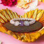 Fashion, accesorii si bijuterii - Femei - Bijuterii femei - Bratari femei - Bratara pentru femei Sipra, din cristale de Cuart Roz de madagascar si Ametist cu accesorii din argint 925 - Infinity.ro