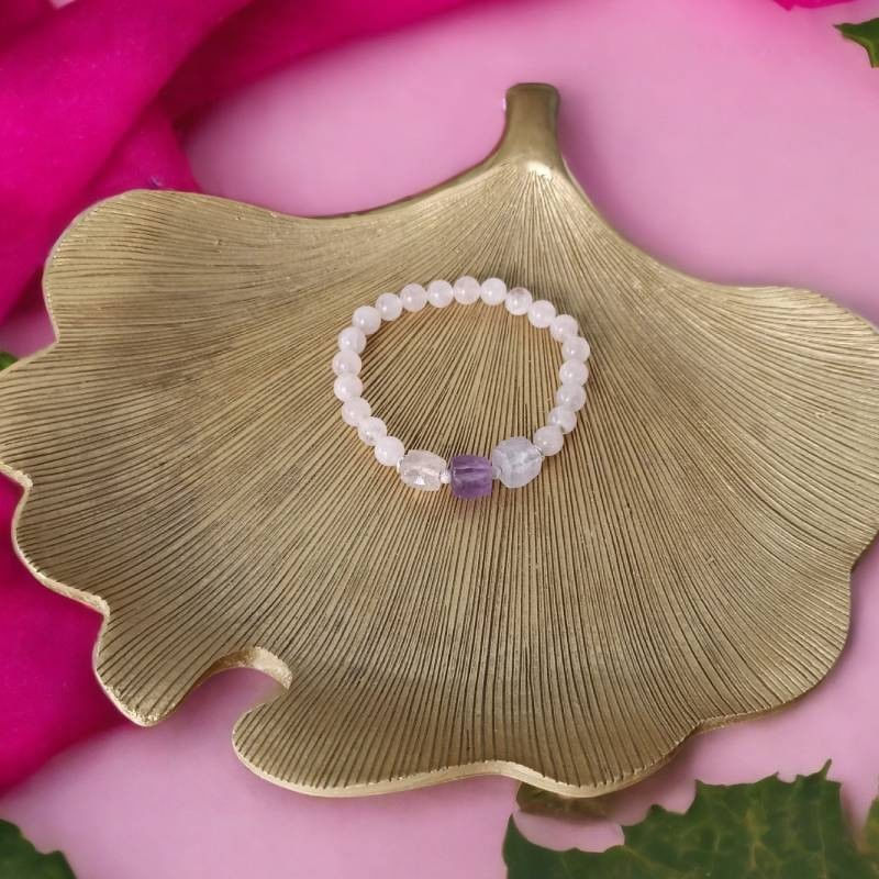 Fashion, accesorii si bijuterii - Femei - Bijuterii femei - Bratari femei - Bratara pentru femei Sipra, din cristale de Cuart Roz de madagascar si Ametist cu accesorii din argint 925 - Infinity.ro