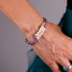 Fashion, accesorii si bijuterii - Femei - Bijuterii femei - Bratari femei - Bratara prieteniei Natya din cristale de Ametist si Perle Naturale - Infinity.ro