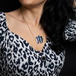 Fashion, accesorii si bijuterii - Femei - Bijuterii femei - Coliere femei - Lant cu Pandantiv cristale Kyanit, Saloni, placat cu aur de 18K - Infinity.ro