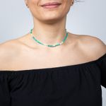 Fashion, accesorii si bijuterii - Femei - Bijuterii femei - Coliere femei - Colier choker Anadi din pietre semipretioase de Amazonit si Piatra Lunii, inchidere si accesorii din argint 925 - Infinity.ro
