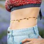 Fashion, accesorii si bijuterii - Femei - Accesorii femei - Alte accesorii femei - Lant de talie/Corp versatil din cristale de Ochi de Tigru, placat cu aur de 18K - Infinity.ro