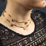 Fashion, accesorii si bijuterii - Femei - Accesorii femei - Alte accesorii femei - Lant de talie/Corp versatil din cristale de Ochi de Tigru, placat cu aur de 18K - Infinity.ro