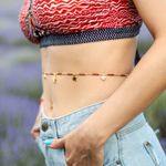 Fashion, accesorii si bijuterii - Femei - Accesorii femei - Alte accesorii femei - Lant de talie/corp versatil din cristale de Jasp Rosu, placat cu aur de 18K - Infinity.ro