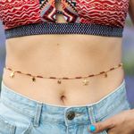 Fashion, accesorii si bijuterii - Femei - Accesorii femei - Alte accesorii femei - Lant de talie/corp versatil din cristale de Jasp Rosu, placat cu aur de 18K - Infinity.ro