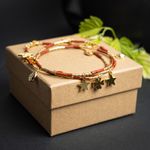 Fashion, accesorii si bijuterii - Femei - Accesorii femei - Alte accesorii femei - Lant de talie/corp versatil din cristale de Jasp Rosu, placat cu aur de 18K - Infinity.ro