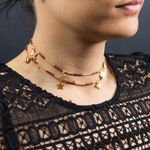 Fashion, accesorii si bijuterii - Femei - Accesorii femei - Alte accesorii femei - Lant de talie/corp versatil din cristale de Jasp Rosu, placat cu aur de 18K - Infinity.ro