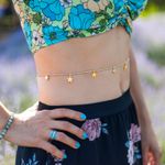 Fashion, accesorii si bijuterii - Femei - Accesorii femei - Alte accesorii femei - WOW! Lant de talie/Corp versatil din cristale de Acvamarin, placat cu aur de 18K - Infinity.ro