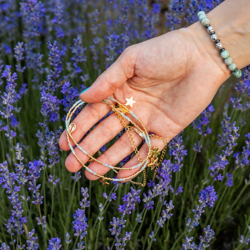 Fashion, accesorii si bijuterii - Femei - Accesorii femei - Alte accesorii femei - WOW! Lant de talie/Corp versatil din cristale de Acvamarin, placat cu aur de 18K - Infinity.ro