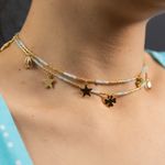 Fashion, accesorii si bijuterii - Femei - Accesorii femei - Alte accesorii femei - WOW! Lant de talie/Corp versatil din cristale de Acvamarin, placat cu aur de 18K - Infinity.ro