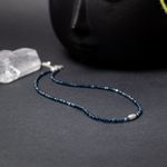 Fashion, accesorii si bijuterii - Femei - Bijuterii femei - Coliere femei - Colier Choker Mihit din pietre naturale de Jad Bleumarin cu accesorii si sistem de inchidere din argint 925 - Infinity.ro