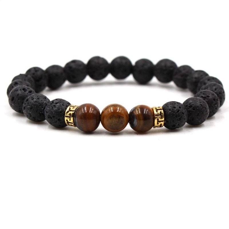 Fashion, accesorii si bijuterii - Barbati - Bijuterii barbati - Bratari barbati - Bratara “ORIEL” din Pietre de Lava (Vulcanice) si Ochi de Tigru - Infinity.ro