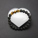 Fashion, accesorii si bijuterii - Barbati - Bijuterii barbati - Bratari barbati - Bratara “ORIEL” din Pietre de Lava (Vulcanice) si Ochi de Tigru - Infinity.ro