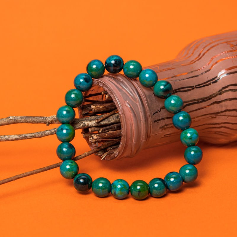 Fashion, accesorii si bijuterii - Barbati - Bijuterii barbati - Bratari barbati - Bratara cu pietre semipretioase, Pheonix Stone Royal Green, pentru barbati, margele de 8 mm - Infinity.ro