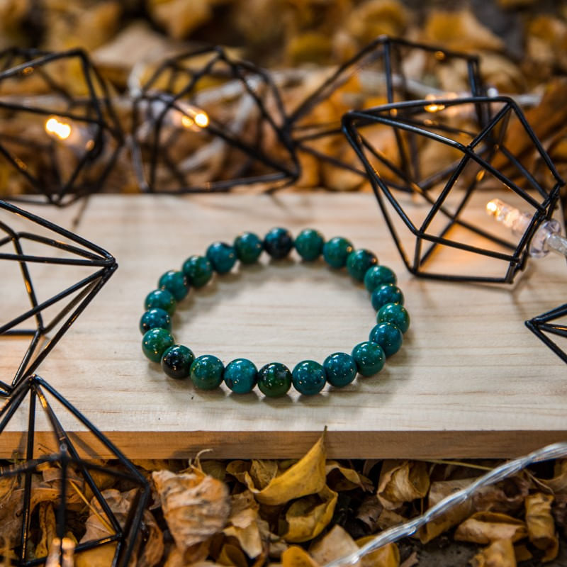 Fashion, accesorii si bijuterii - Barbati - Bijuterii barbati - Bratari barbati - Bratara cu pietre semipretioase, Pheonix Stone Royal Green, pentru barbati, margele de 8 mm - Infinity.ro