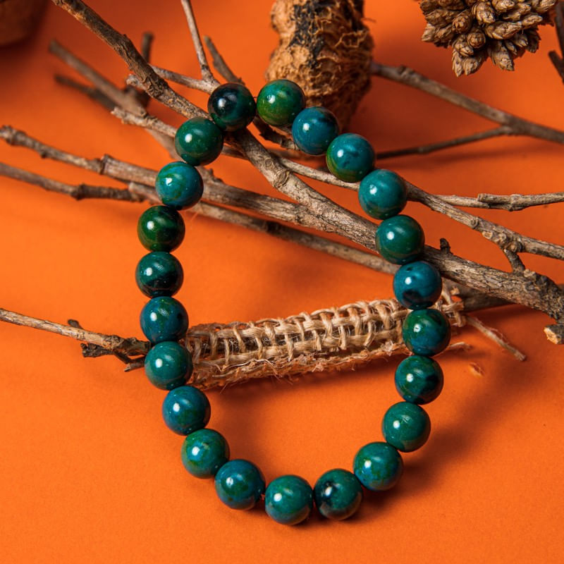 Fashion, accesorii si bijuterii - Barbati - Bijuterii barbati - Bratari barbati - Bratara cu pietre semipretioase, Pheonix Stone Royal Green, pentru barbati, margele de 8 mm - Infinity.ro