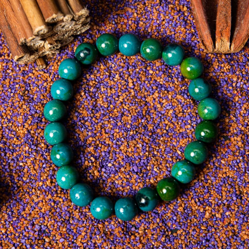 Fashion, accesorii si bijuterii - Barbati - Bijuterii barbati - Bratari barbati - Bratara cu pietre semipretioase, Pheonix Stone Royal Green, pentru barbati, margele de 8 mm - Infinity.ro