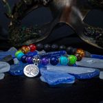 Fashion, accesorii si bijuterii - Femei - Bijuterii femei - Bratari femei - Bratara 7 Chakre aromaterapie ”THALIA” cu Pietre Vulcanice (din Lava) si Accesoriu Copacul Vietii - Infinity.ro