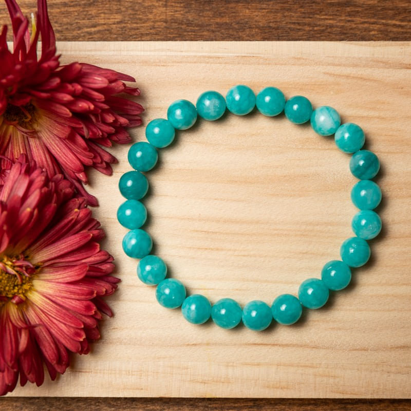 Fashion, accesorii si bijuterii - Femei - Bijuterii femei - Bratari femei - Bratara Barbati Pietre Semipretioase de Amazonit, “Arnav”, Margele de 8 mm - Infinity.ro