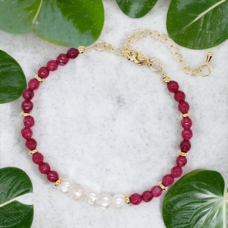 Fashion, accesorii si bijuterii - Femei - Bijuterii femei - Bratari femei - Bratara prieteniei Natya din cristale de Agat si Perle Naturale - Infinity.ro