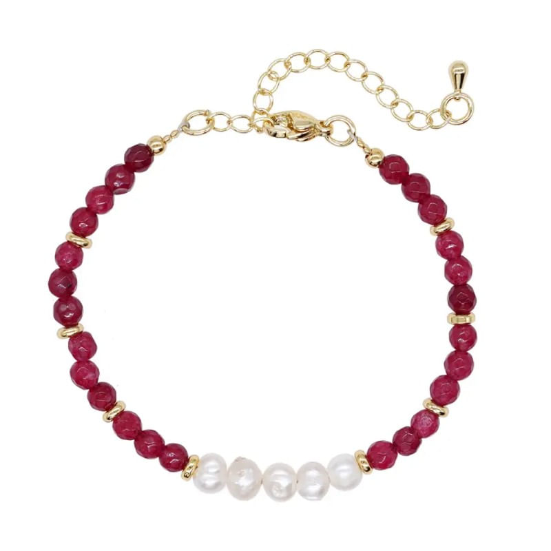 Fashion, accesorii si bijuterii - Femei - Bijuterii femei - Bratari femei - Bratara prieteniei Natya din cristale de Agat si Perle Naturale - Infinity.ro