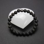 Fashion, accesorii si bijuterii - Barbati - Bijuterii barbati - Bratari barbati - Bratara “CLEO” cu Pietre Vulcanice (Lava) de 8mm si Hematit Magnetic - Infinity.ro