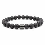 Fashion, accesorii si bijuterii - Barbati - Bijuterii barbati - Bratari barbati - Bratara “CLEO” cu Pietre Vulcanice (Lava) de 8mm si Hematit Magnetic - Infinity.ro