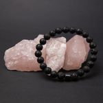 Fashion, accesorii si bijuterii - Barbati - Bijuterii barbati - Bratari barbati - Bratara “CLEO” cu Pietre Vulcanice (Lava) de 8mm si Hematit Magnetic - Infinity.ro
