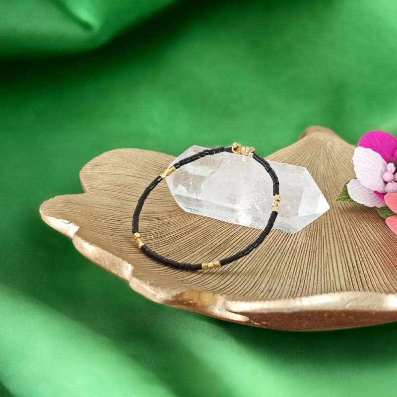 Fashion, accesorii si bijuterii - Femei - Bijuterii femei - Bratari femei - Bratara Tashi din cristale naturale de Agat Negru - Infinity.ro