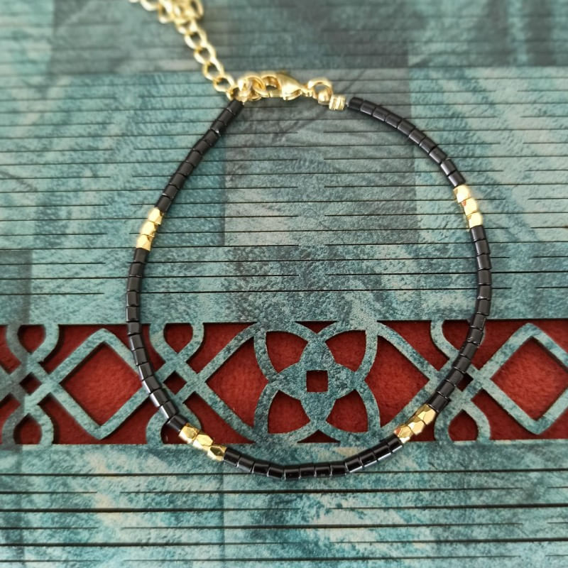 Fashion, accesorii si bijuterii - Femei - Bijuterii femei - Bratari femei - Bratara Tashi din cristale naturale de Agat Negru - Infinity.ro