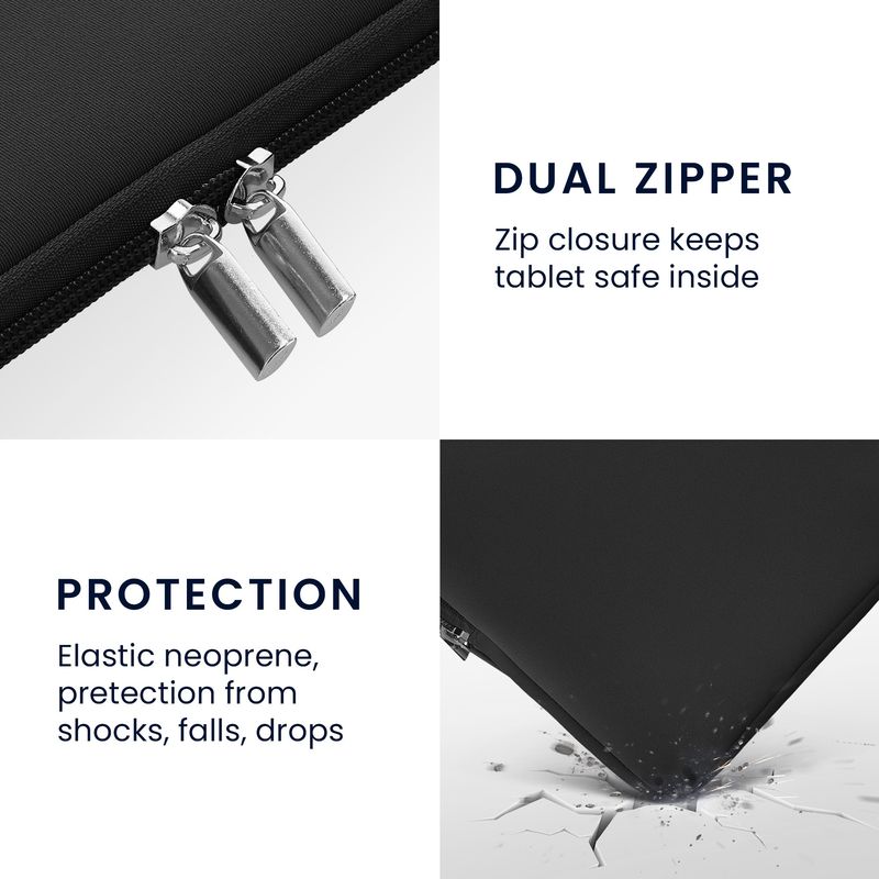 Laptop, Telefoane si Tablete - Tablete si accesorii tablete - Accesorii Tablete - Huse tablete - Husa tip pouch Kwmobile universala pentru tableta, neopren, gri, inchidere cu fermoar - Infinity.ro
