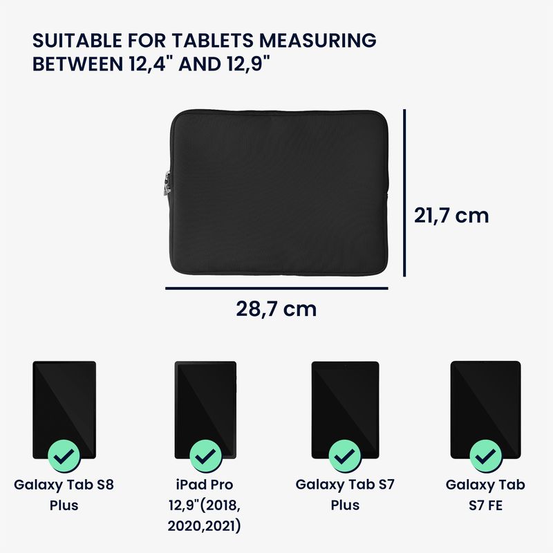 Laptop, Telefoane si Tablete - Tablete si accesorii tablete - Accesorii Tablete - Huse tablete - Husa tip pouch Kwmobile universala pentru tableta, neopren, gri, inchidere cu fermoar - Infinity.ro