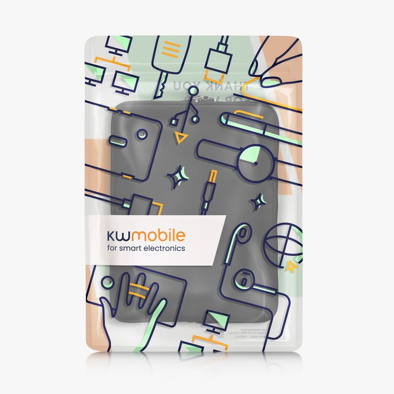 Laptop, Telefoane si Tablete - Tablete si accesorii tablete - Accesorii Tablete - Huse tablete - Husa tip pouch Kwmobile universala pentru tableta, neopren, gri, inchidere cu fermoar - Infinity.ro