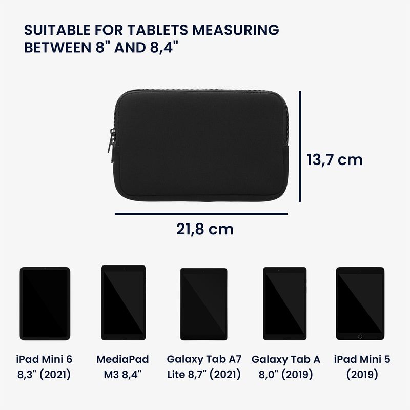 Laptop, Telefoane si Tablete - Tablete si accesorii tablete - Accesorii Tablete - Huse tablete - Husa tip pouch Kwmobile universala pentru tableta, neopren, negru, protectie la zgarieturi, fermoar - Infinity.ro