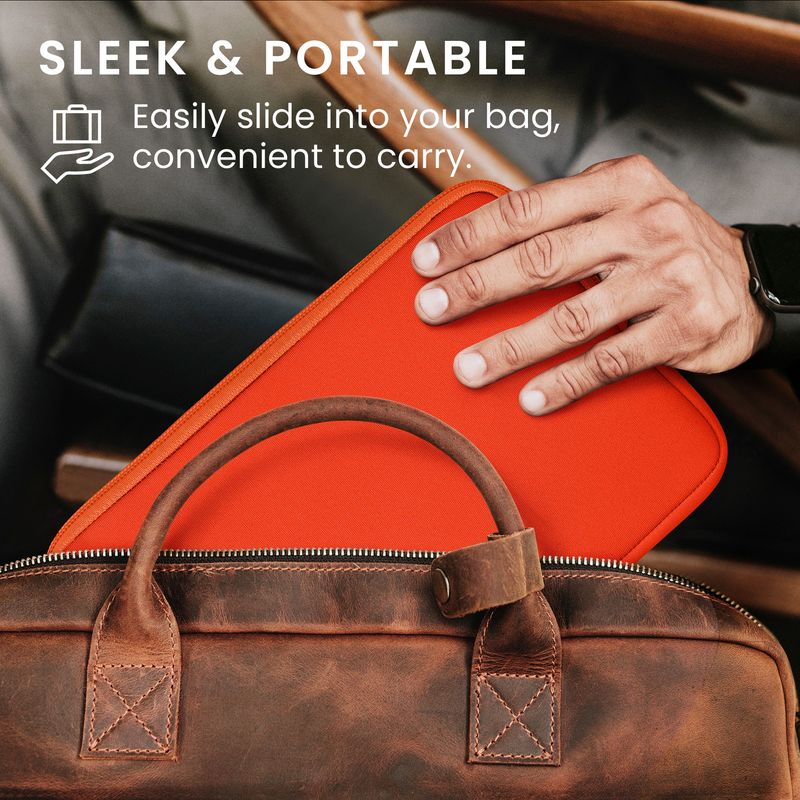 Laptop, Telefoane si Tablete - Tablete si accesorii tablete - Accesorii Tablete - Huse tablete - Husa tip pouch Kwmobile universala pentru tableta, neopren, portocaliu, protectie la zgarieturi, fermoar - Infinity.ro