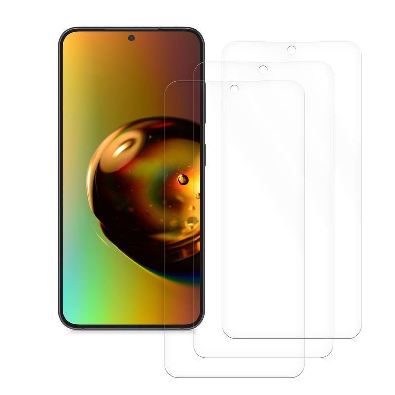 Laptop, Telefoane si Tablete - Telefoane mobile si accesorii - Accesorii Telefoane - Folii protectie telefoane - Set 3 folii de protectie pentru telefon Kwmobile pentru Samsung Galaxy S25 Edge, aplicare fara bule, PET, transparent - Infinity.ro