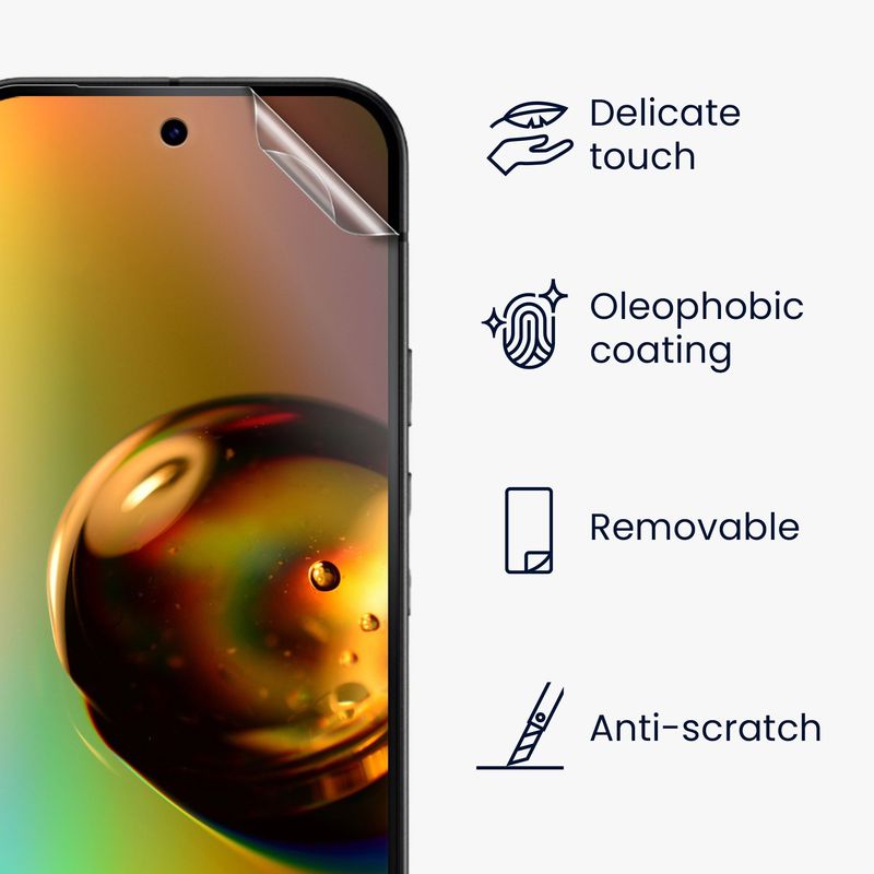 Laptop, Telefoane si Tablete - Telefoane mobile si accesorii - Accesorii Telefoane - Folii protectie telefoane - Set 6 folii de protectie pentru telefon Kwmobile pentru Google Pixel 9a, aplicare fara bule, PET, transparent - Infinity.ro