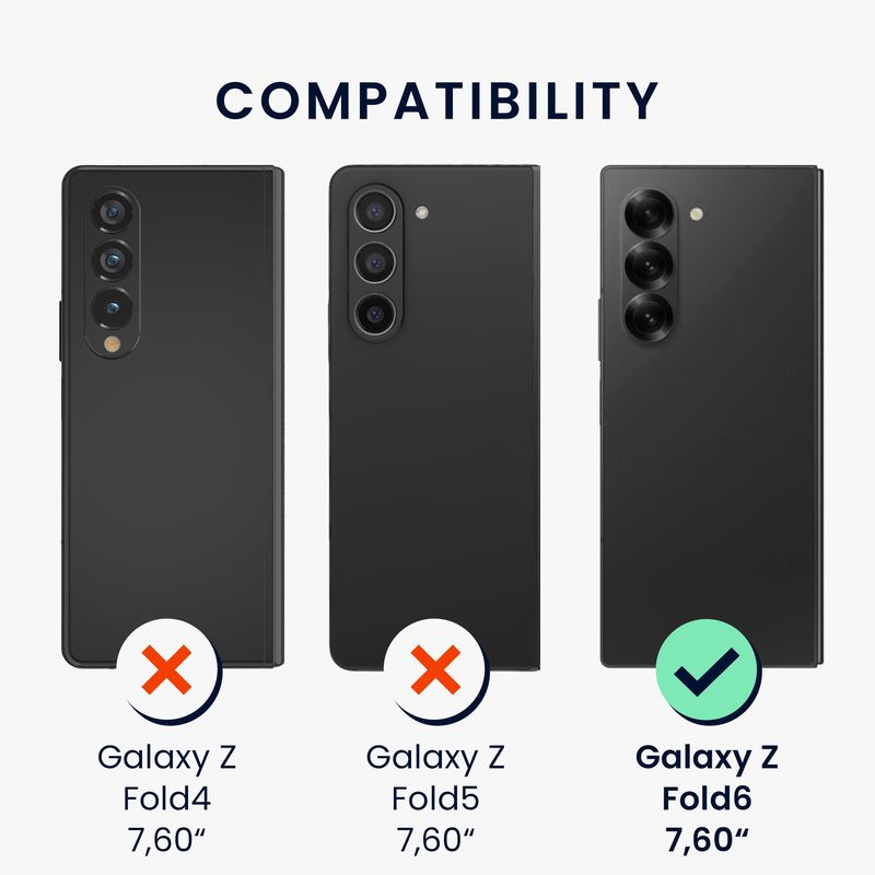 Laptop, Telefoane si Tablete - Telefoane mobile si accesorii - Accesorii Telefoane - Folii protectie telefoane - Set 6 folii de protectie pentru telefon Kwmobile pentru Samsung Galaxy Z Fold6, aplicare fara bule, PET, transparent - Infinity.ro