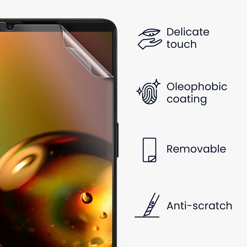 Laptop, Telefoane si Tablete - Telefoane mobile si accesorii - Accesorii Telefoane - Folii protectie telefoane - Set 6 folii de protectie pentru telefon Kwmobile pentru Sony Xperia 1 V, aplicare fara bule, PET, transparent - Infinity.ro