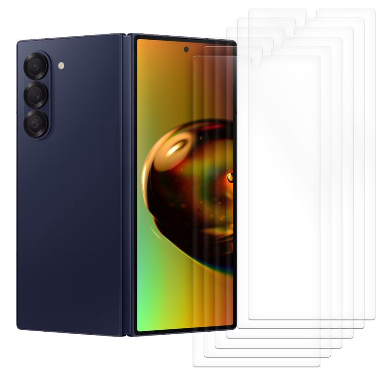 Laptop, Telefoane si Tablete - Telefoane mobile si accesorii - Accesorii Telefoane - Folii protectie telefoane - Set 6 folii de protectie pentru telefon Kwmobile pentru Samsung Galaxy Z Fold6, aplicare fara bule, PET, transparent - Infinity.ro