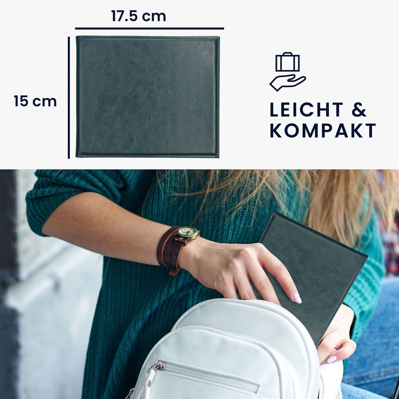 Fashion, accesorii si bijuterii - Barbati - Accesorii barbati - Portofele barbati - Mapa documente Kwmobile portabila, piele ecologica, albastru, organizare, protectie la zgarieturi - Infinity.ro