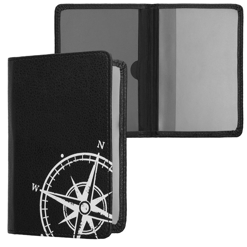 Fashion, accesorii si bijuterii - Barbati - Accesorii barbati - Portofele barbati - Portdocument auto Kwmobile pentru acte si permis UE, piele ecologica, alb, negru, portabil, antizgarieturi - Infinity.ro