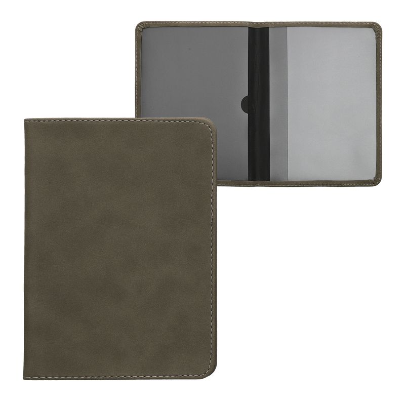 Fashion, accesorii si bijuterii - Barbati - Accesorii barbati - Portofele barbati - Portdocument auto Kwmobile pentru acte 10.5 x 14.8 cm, piele ecologica, gri, portabil, antizgarieturi - Infinity.ro
