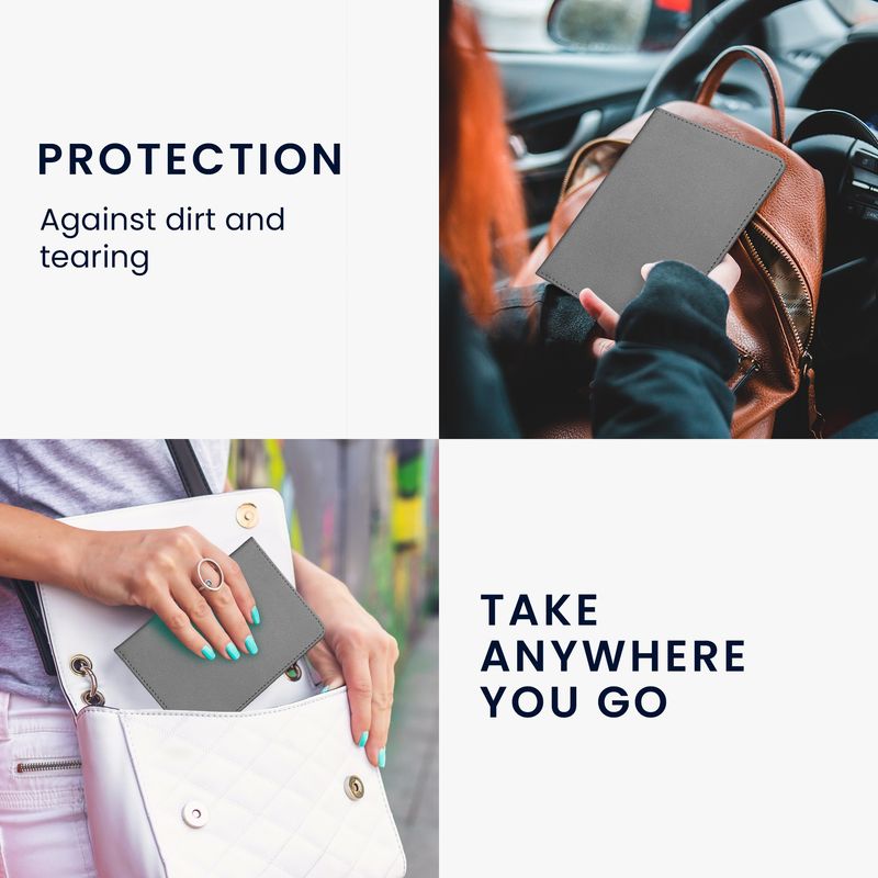 Fashion, accesorii si bijuterii - Barbati - Accesorii barbati - Portofele barbati - Portdocument auto Kwmobile pentru acte si permis UE, piele ecologica, gri, portabil, antizgarieturi - Infinity.ro